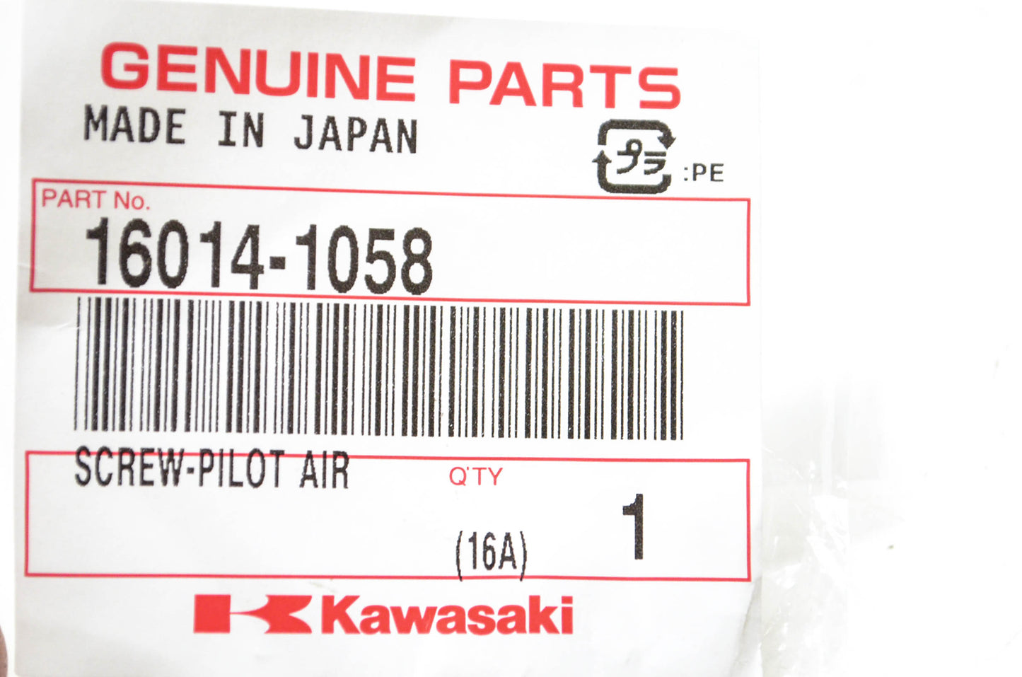New OEM Kawasaki 16014-1058 Pilot Air Screw NOS