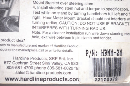 Hardline Products HRMM-2M Hour Meter Mount NOS