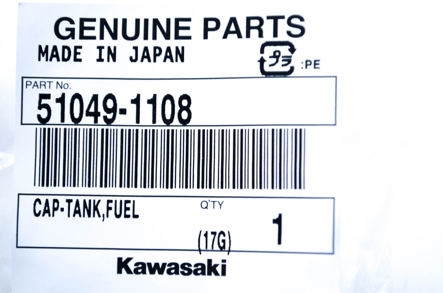 New OEM Kawasaki 51049-1108 Fuel Tank Cap NOS