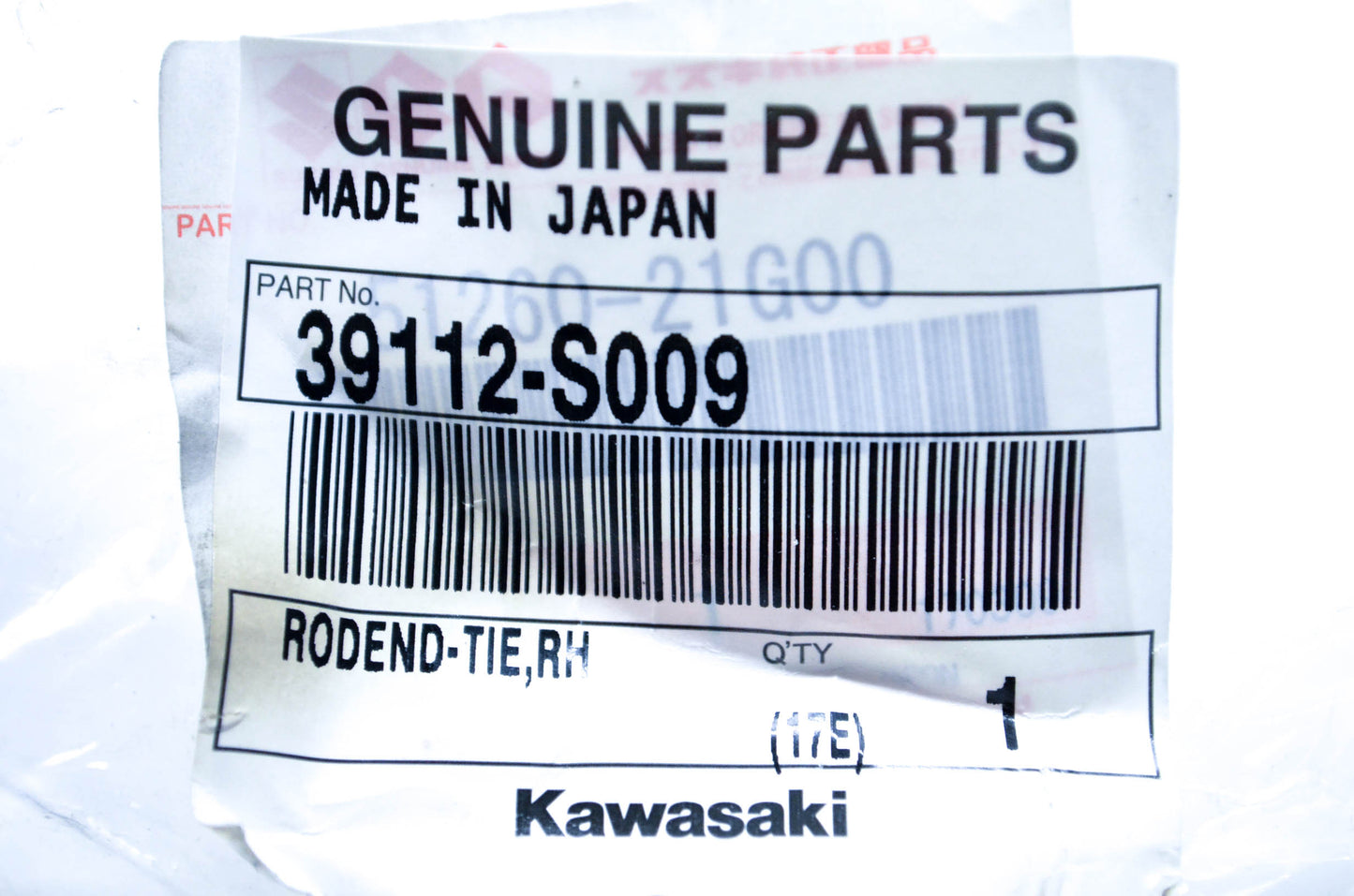 New OEM Kawasaki 39112-S009 Right Hand Tie Rod End NOS