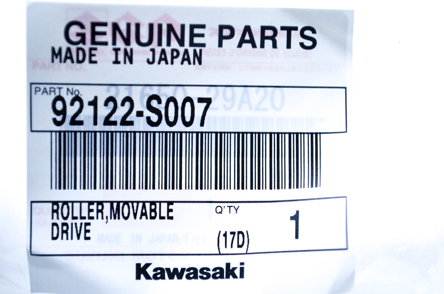 New OEM Kawasaki 92122-S007 Movable Roller NOS