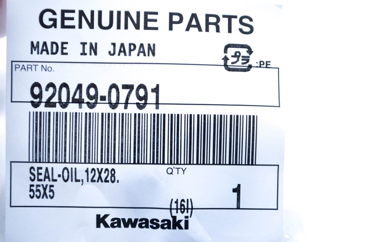 New OEM Kawasaki 92049-0791 Oil Seal NOS