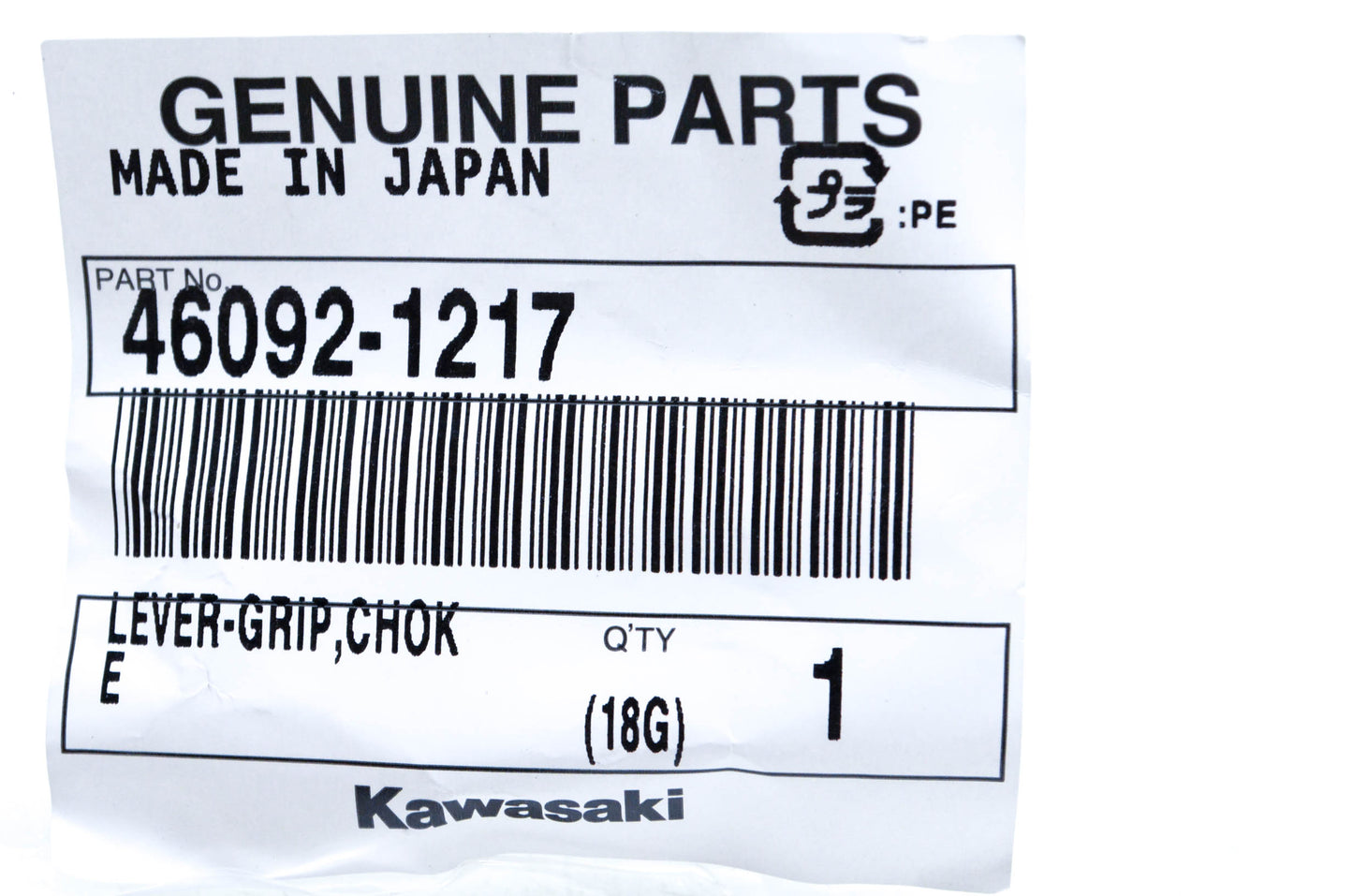 New OEM Kawasaki 46092-1217 Choke Lever Grip NOS