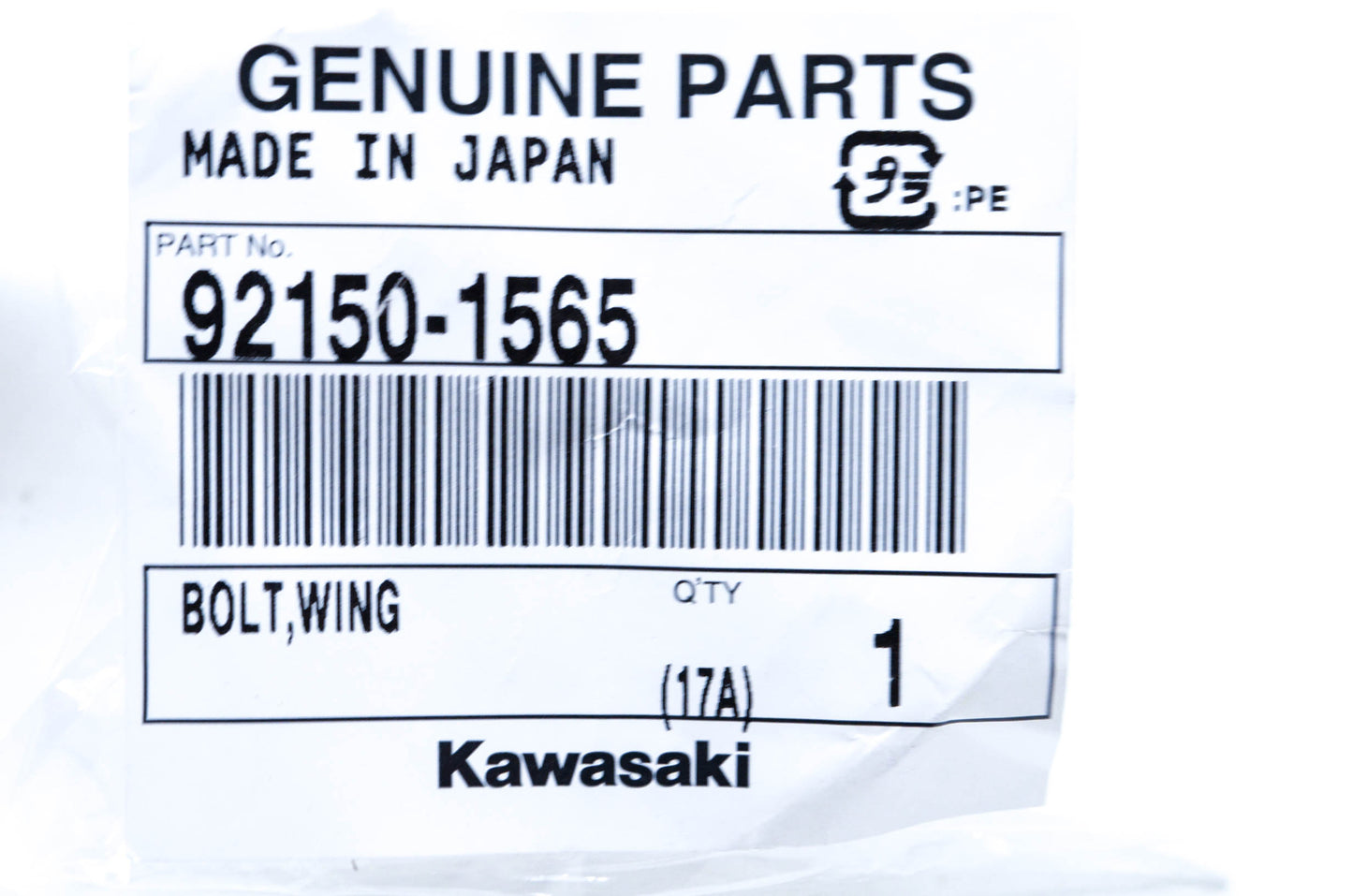 New OEM Kawasaki 92150-1565 Wing Bolt NOS