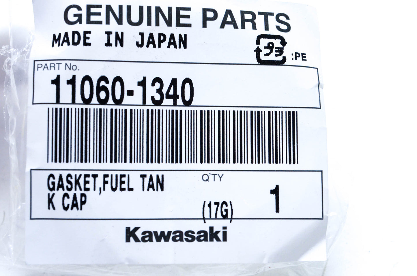 New OEM Kawasaki 11060-1340 Fuel Tank Cap Gasket NOS