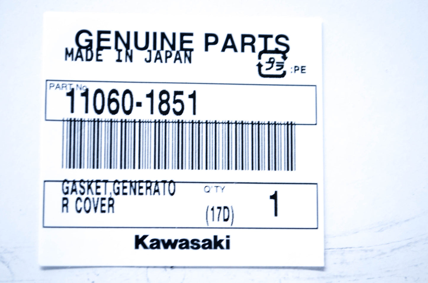 New OEM Kawasaki 11060-1851 Generator Cover Gasket NOS