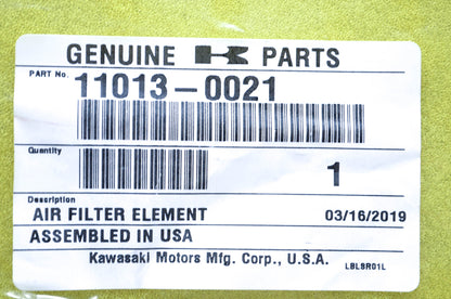 New OEM Kawasaki 11013-0021 Air Filter Element NOS