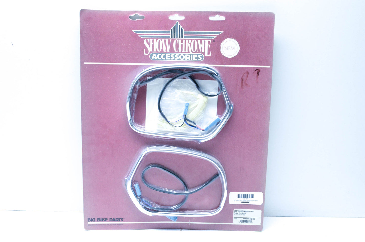 Show Chrome 52-755 Amber LED Mirror Trim Kit NOS