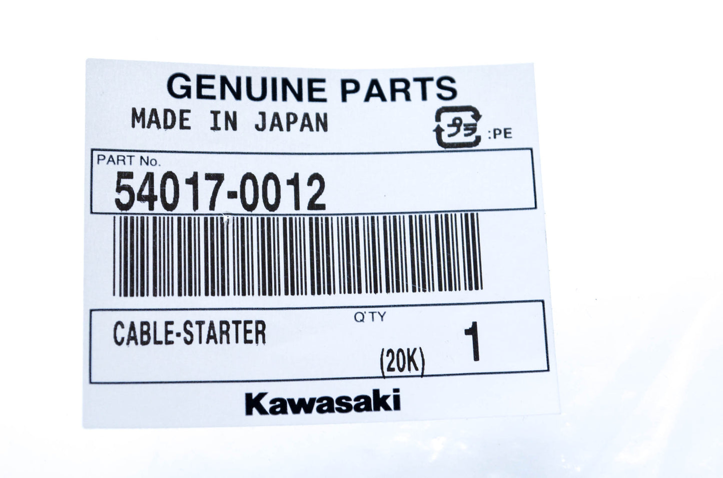 New OEM Kawasaki 54017-0012 Starter Cable NOS