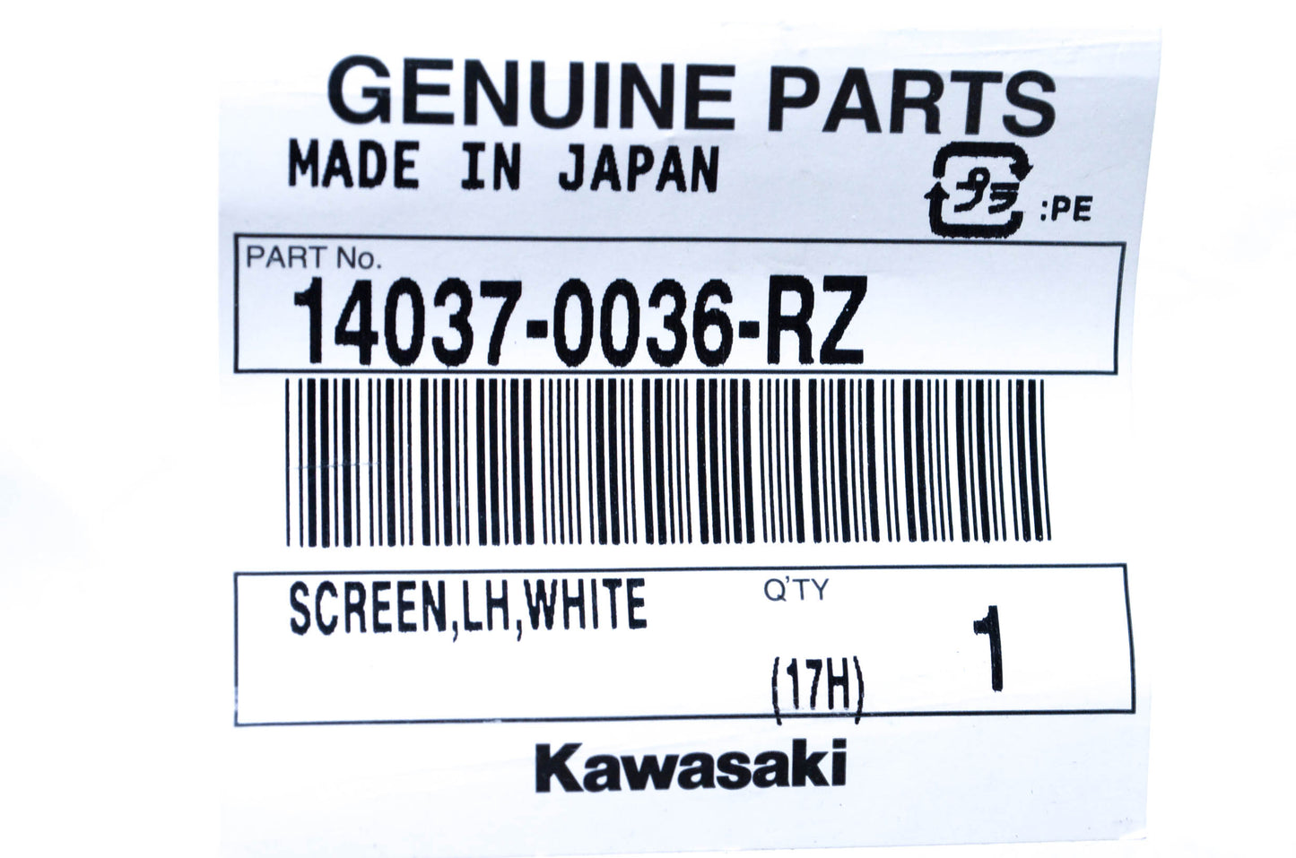 New OEM Kawasaki 14037-0036-RZ Left Hand Radiator Screen NOS