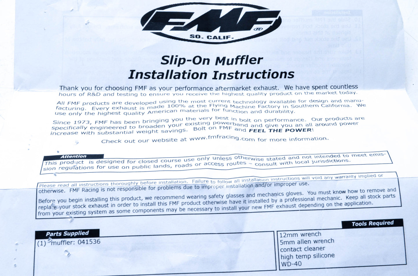 FMF 1811-2644, 04153 Racing Slip On Muffler 14-15 Honda Grom NOS