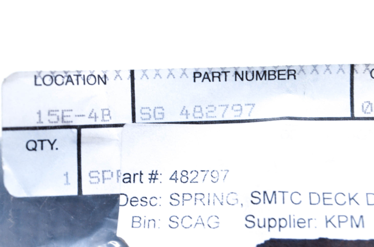 SCAG SG 482797, 482797 Spring NOS