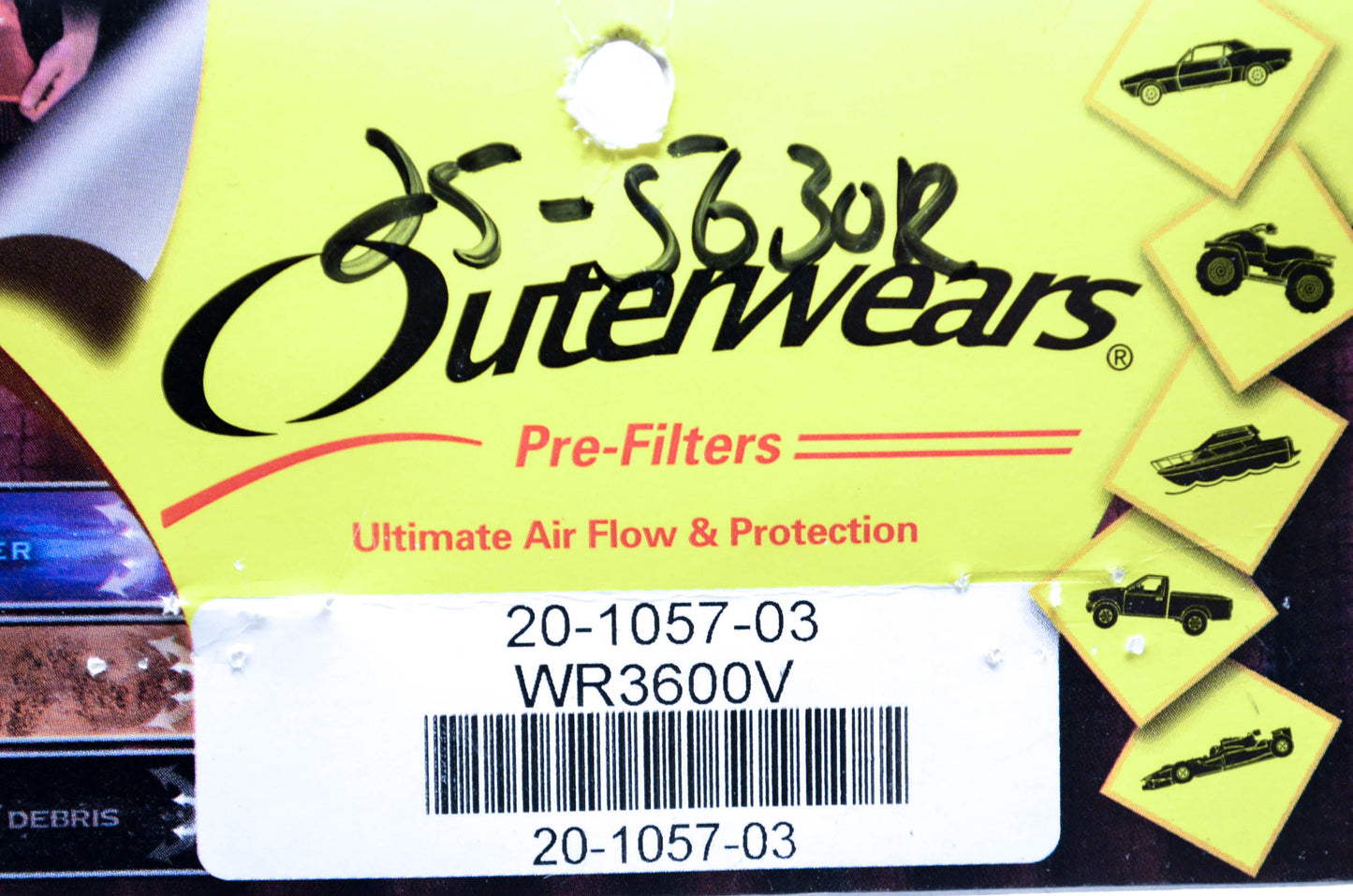Outerwears 20-1057-03, WR3600V Prefilter NOS