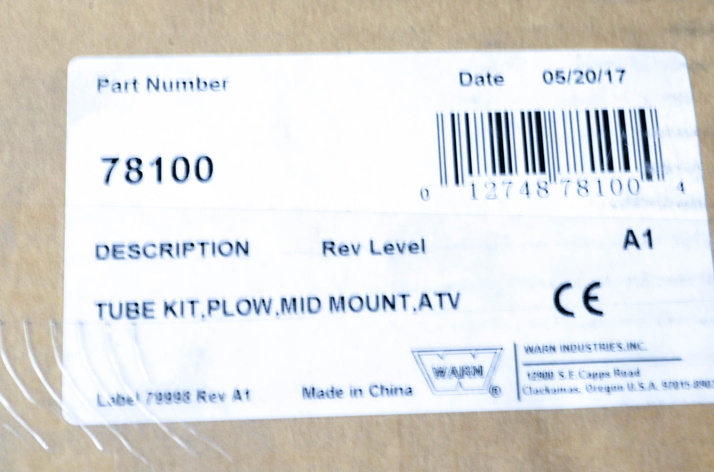 Warn 78100 ATV Plow Kit NOS