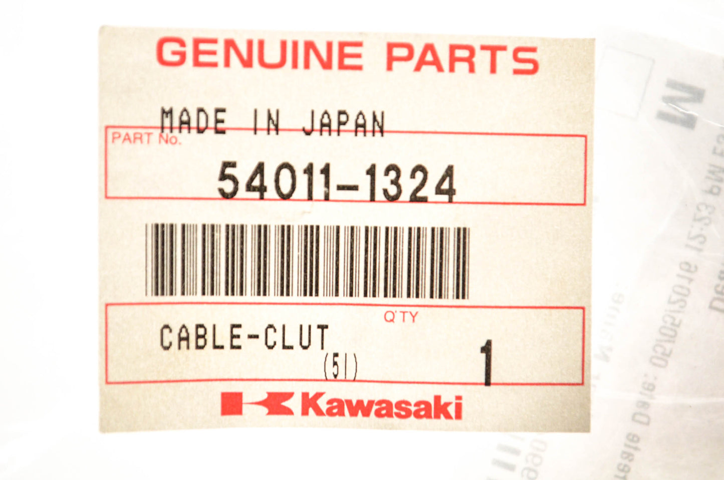 New OEM Kawasaki 54011-1324 Clutch Cable NOS