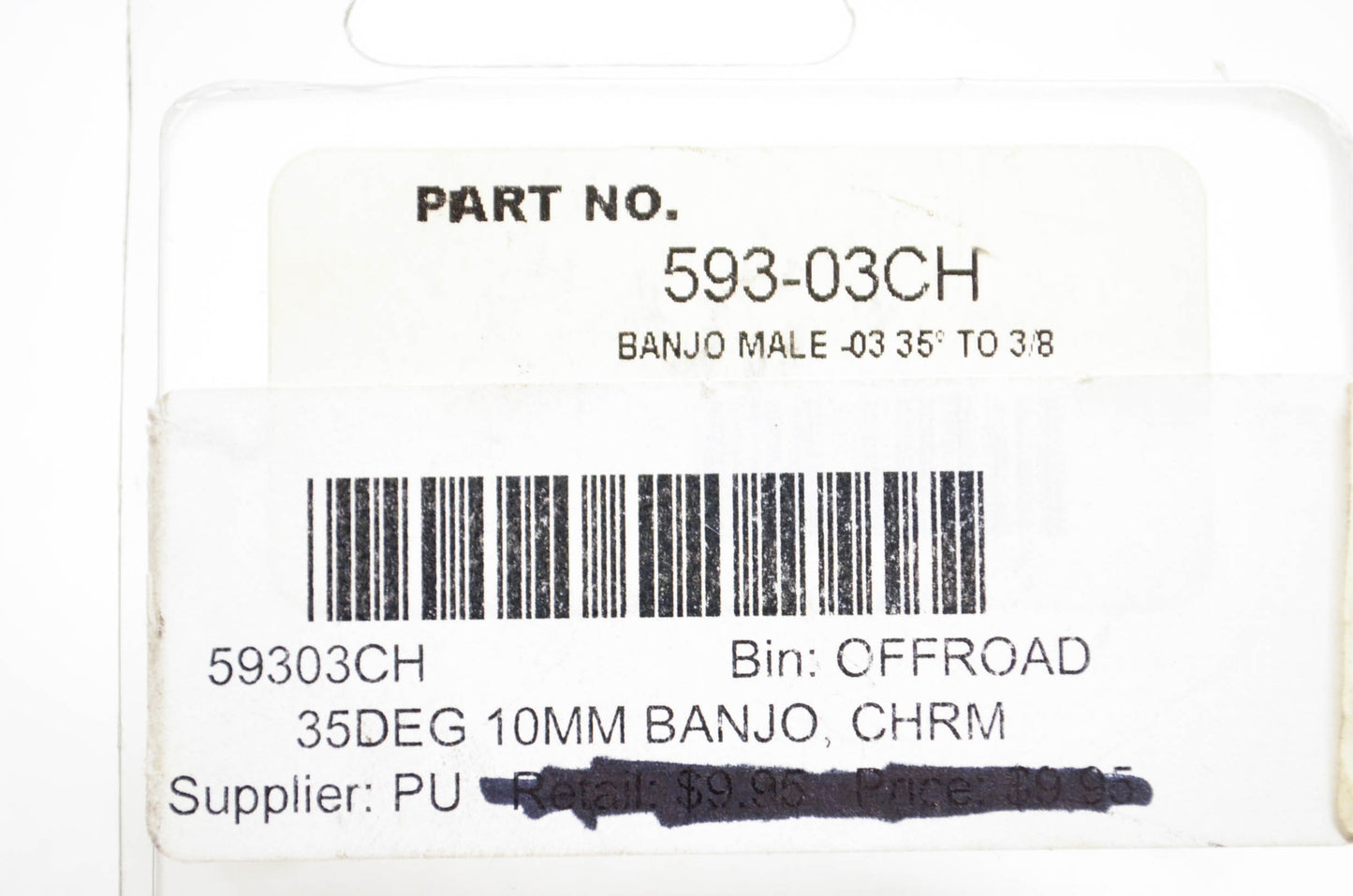 Goodridge 593-03CH 10mm Banjo Fitting NOS