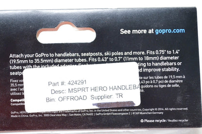 GoPro 424291, GRH30 Hanndlebar Pole Mount NOS