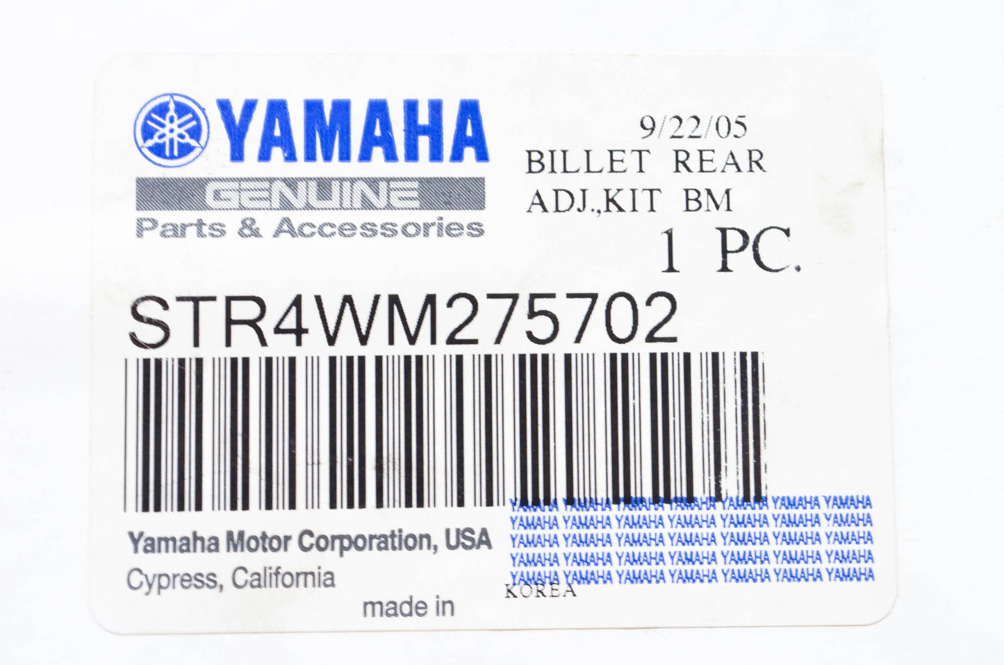 New OEM Yamaha STR-4WM27-57-02 Rear Billet Adjustment Kit NOS
