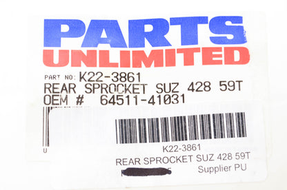 Parts Unlimited K22-3861, 64511-41031 Sprocket 59T NOS
