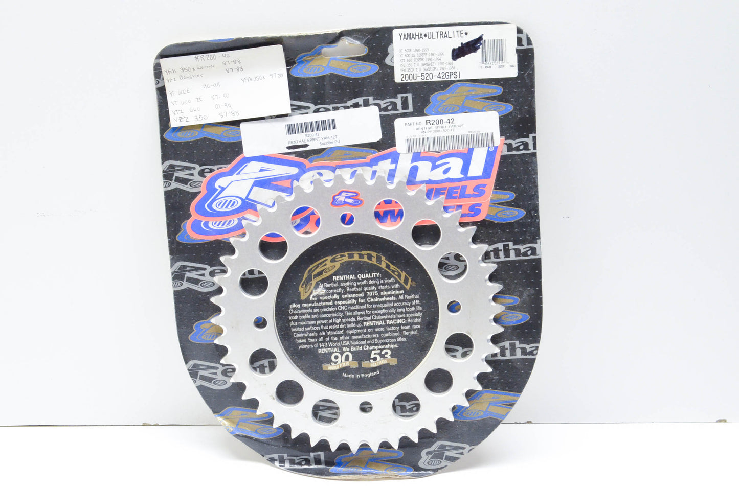 Renthal R200-42, 200U-520-42GPSI Sprocket 42T NOS