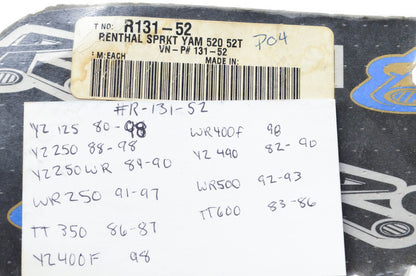 Renthal R131-52, 131U-520-52GPSI Sprocket 52T NOS