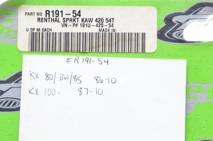 Renthal R191-54, 191U-420-54 Sprocket 54T NOS