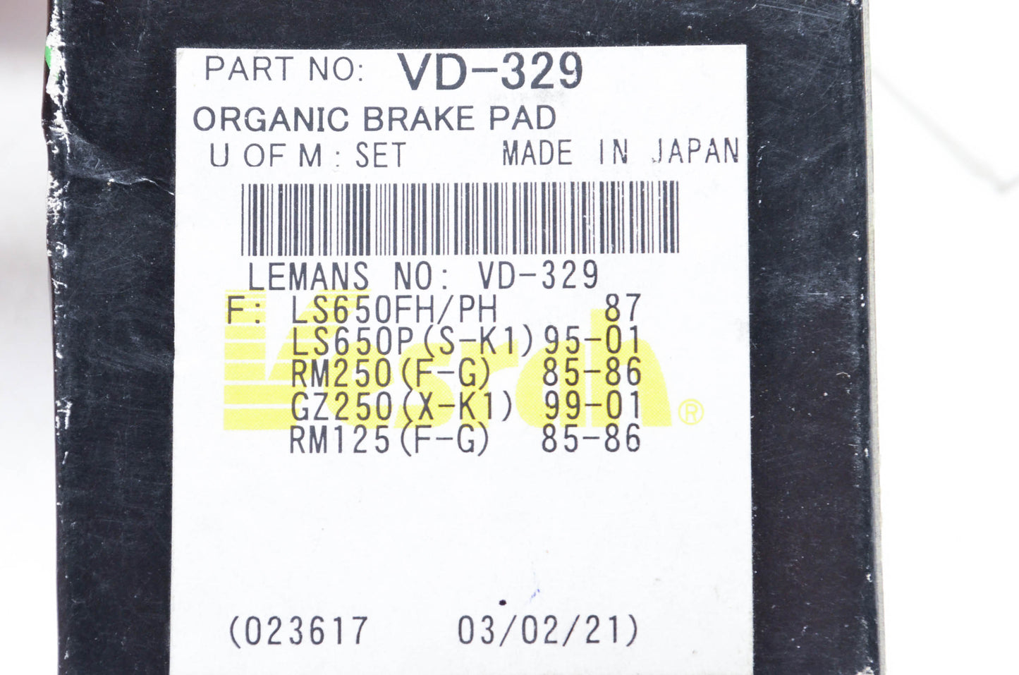 Vesrah VD-329 Brake Pads NOS