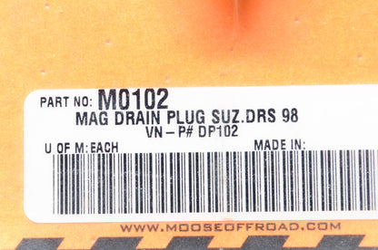 Moose Racing M0102 Magnetic Drain Plug NOS