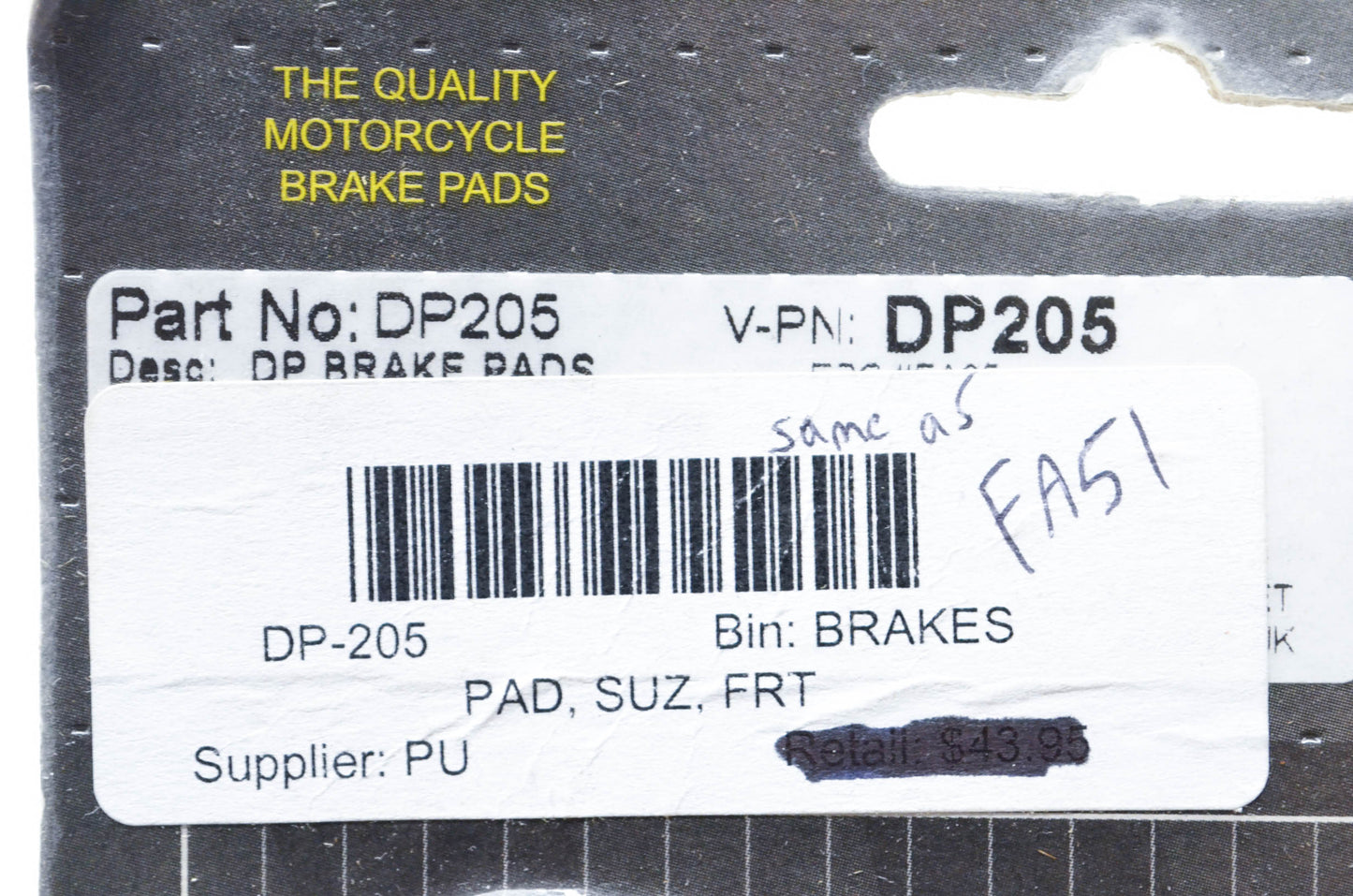 DP Brakes DP-205 Brake Pads NOS