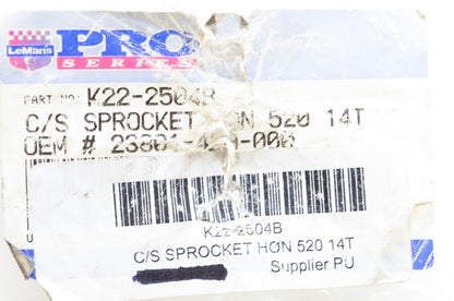Pro Series K22-2504B, 23801-429-000 Sprocket 14T NOS