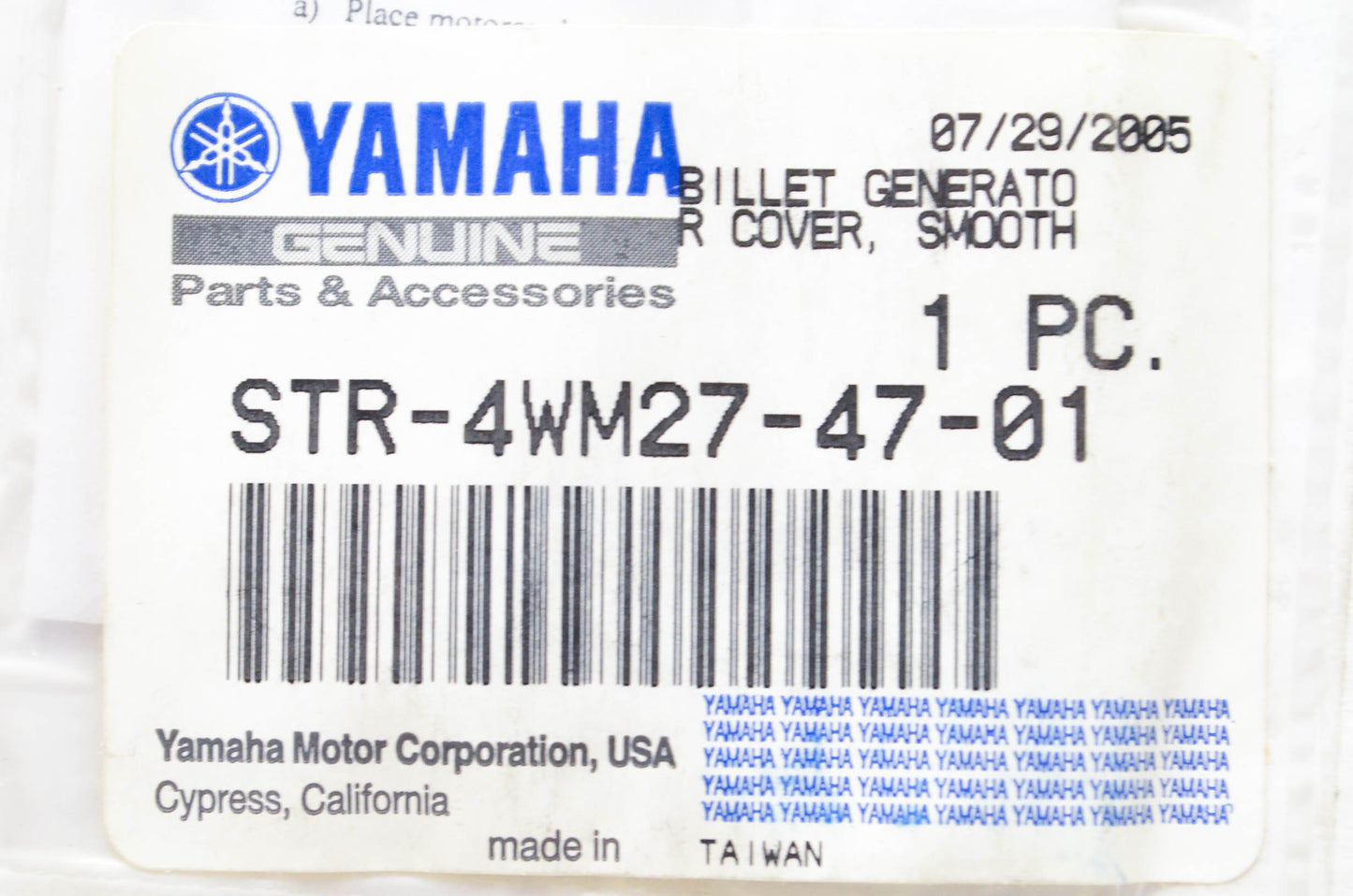 New OEM Yamaha STR-4WM27-47-01 Generator Cover Billet NOS