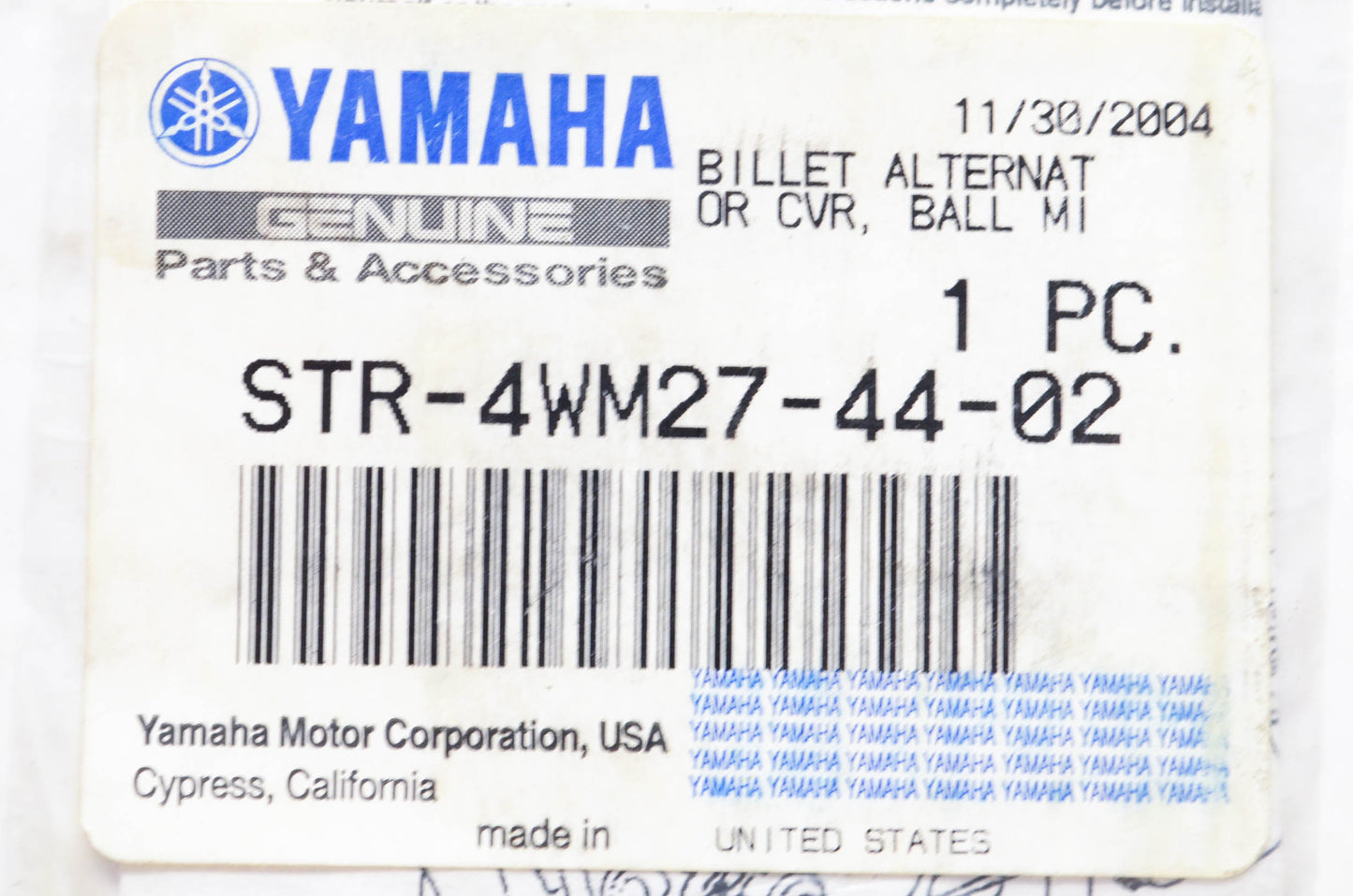 New OEM Yamaha STR-4WM27-44-02 Alternator Cover Billet NOS