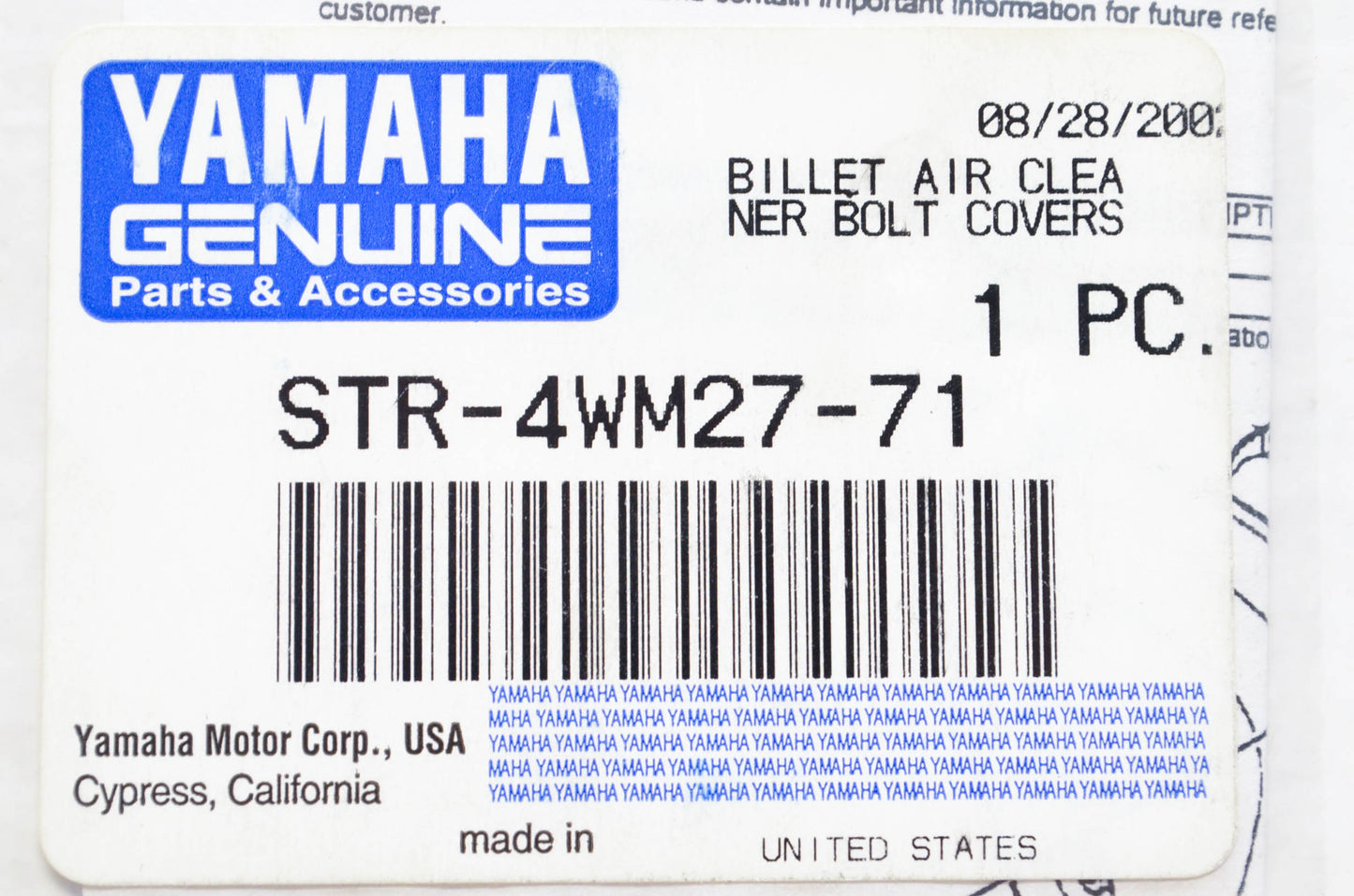 New OEM Yamaha STR-4WM27-71-00 Air Cleaner Billet NOS