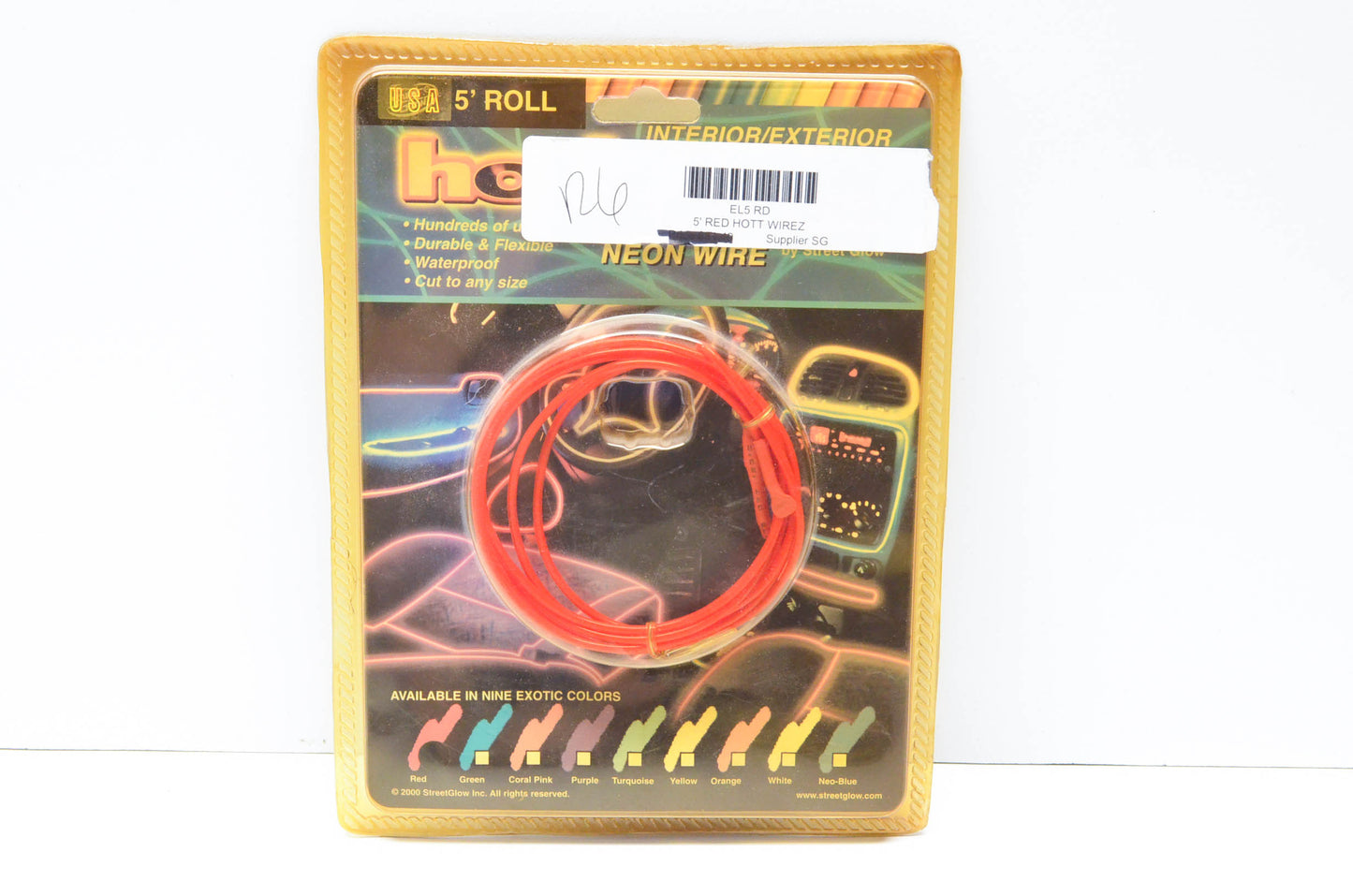 Street Glow EL5RD, EL5 RD 5' Red Hott Wirez NOS