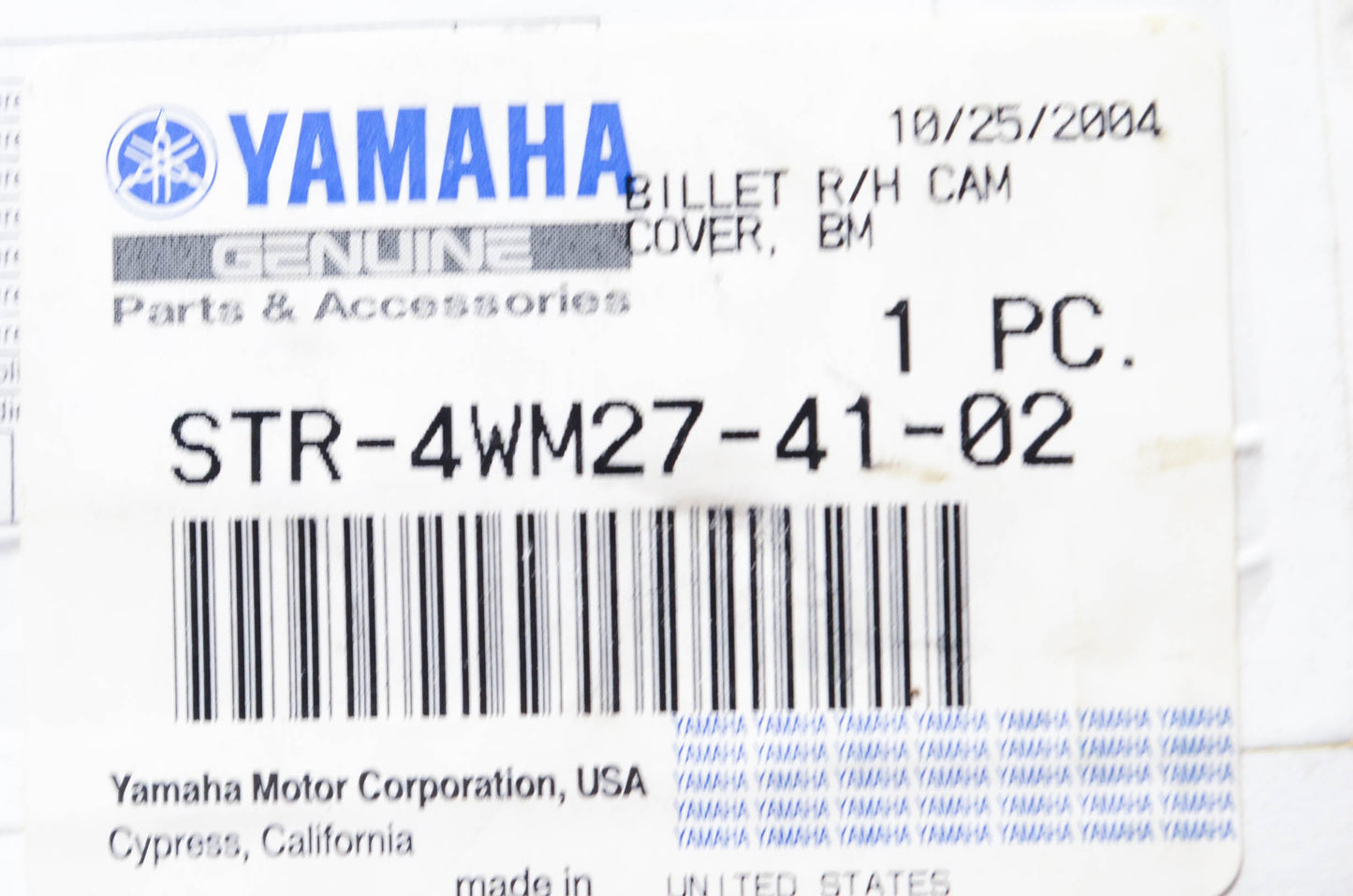 New OEM Yamaha STR-4WM27-41-02 Right Hand Cam Cover Billet NOS