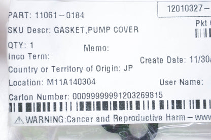 New OEM Kawasaki 11061-0184 Pump Cover Gasket NOS