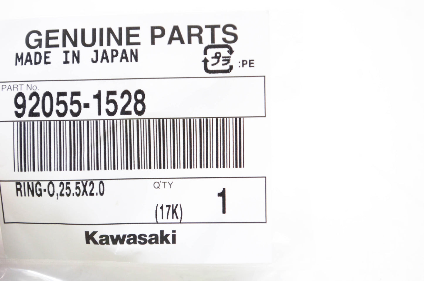 New OEM Kawasaki 92055-1528 O Ring NOS