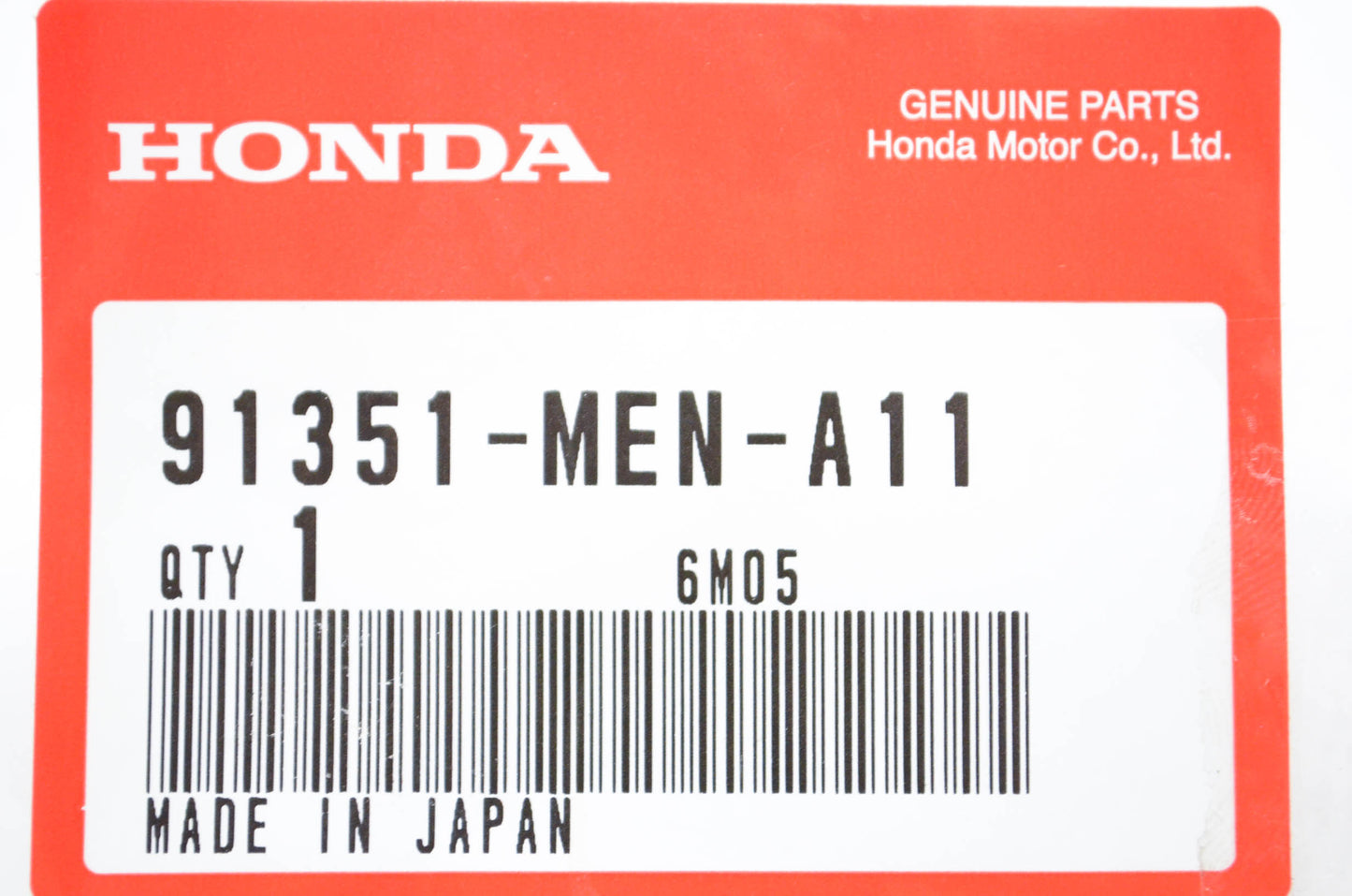 New OEM Honda 91351-MEN-A11 O Ring NOS