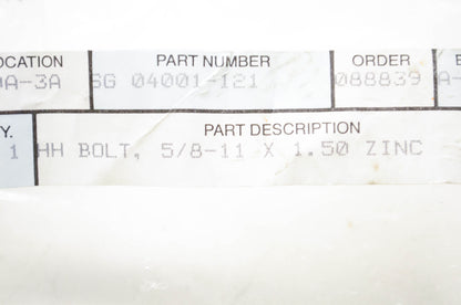 Scag SG 04001-121, 04001-121 HH Bolt NOS