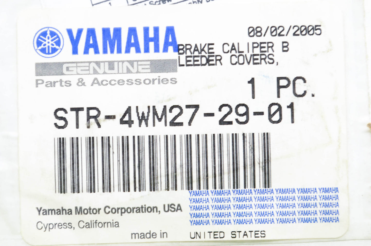 New OEM Yamaha STR-4WM27-29-01 Brake Caliper Bleeder Cover Kit NOS