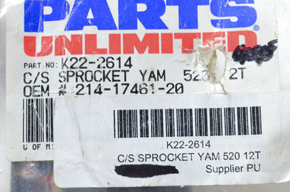 Parts Unlimited K22-2614, 214-17461-20-00 Sprocket 12T NOS