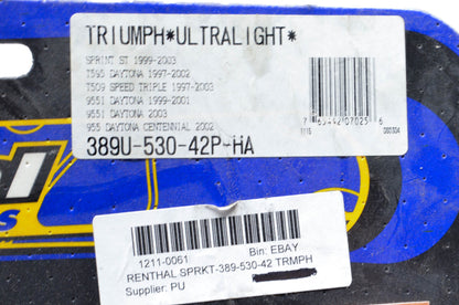 Renthal 1211-0061, 389U-530-42P-HA Ultralight Sprocket 42T NOS