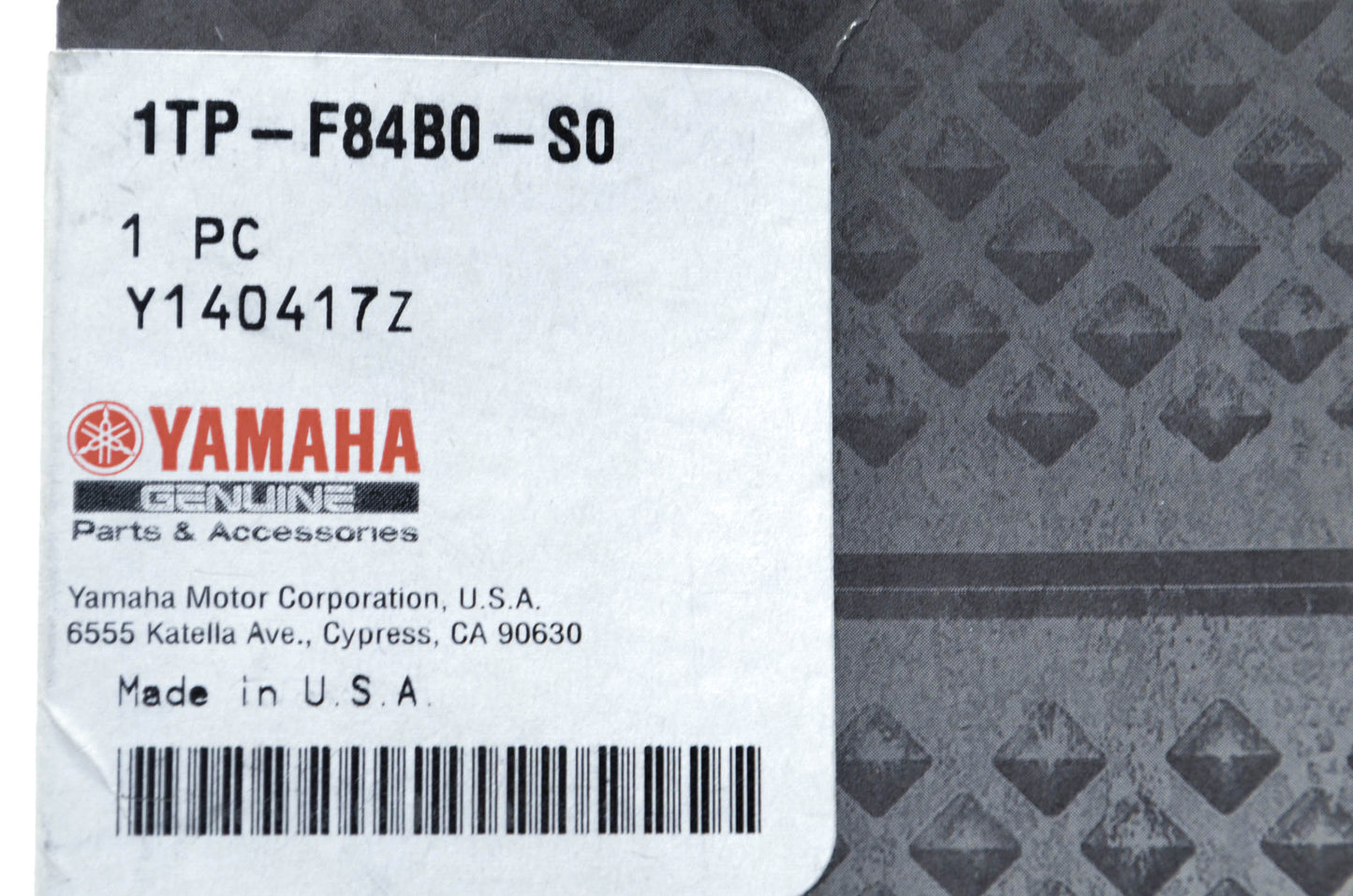 New OEM Yamaha 1TP-F84B0-S0-00 Backrest Pad NOS