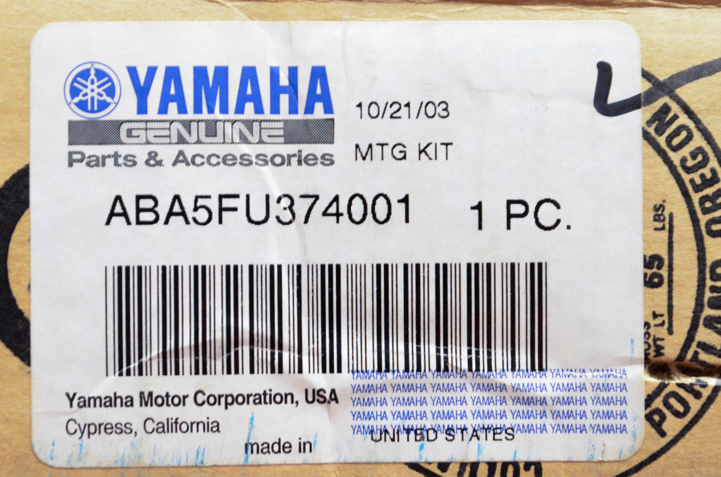 New OEM Yamaha ABA-5FU37-40-01 Plow Mounting Kit NOS