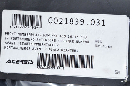 Aceris 0021839.031 Front Number Plate NOS