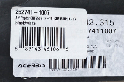Acerbis 0520-1817, 2527411007 Front Number Plate NOS