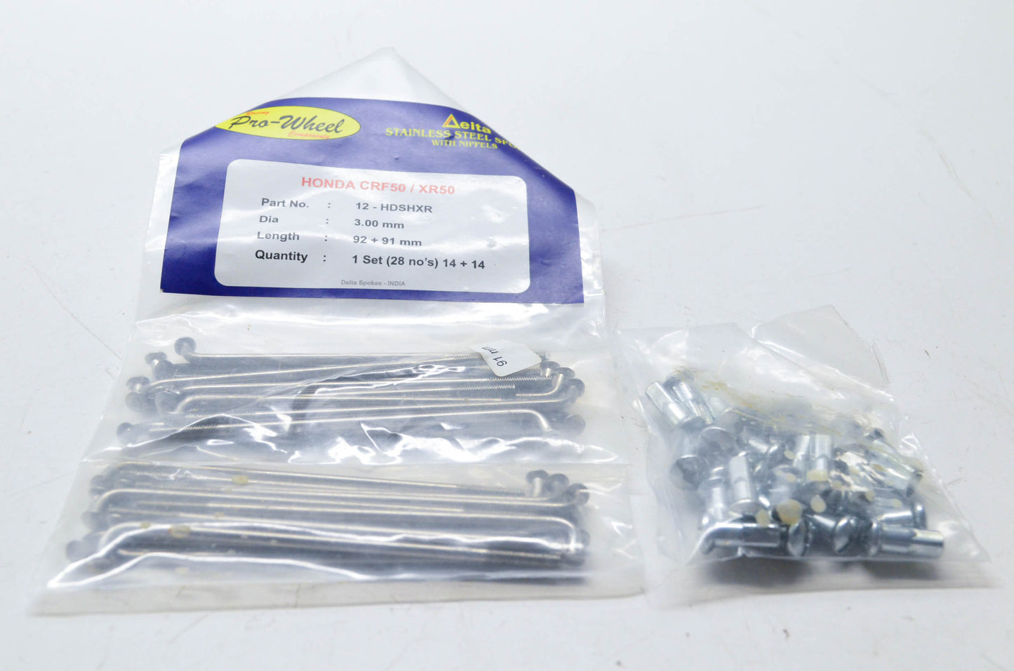 Pro-Wheel 058114, 12-HDSHXR Spoke and Nipple Kit NOS