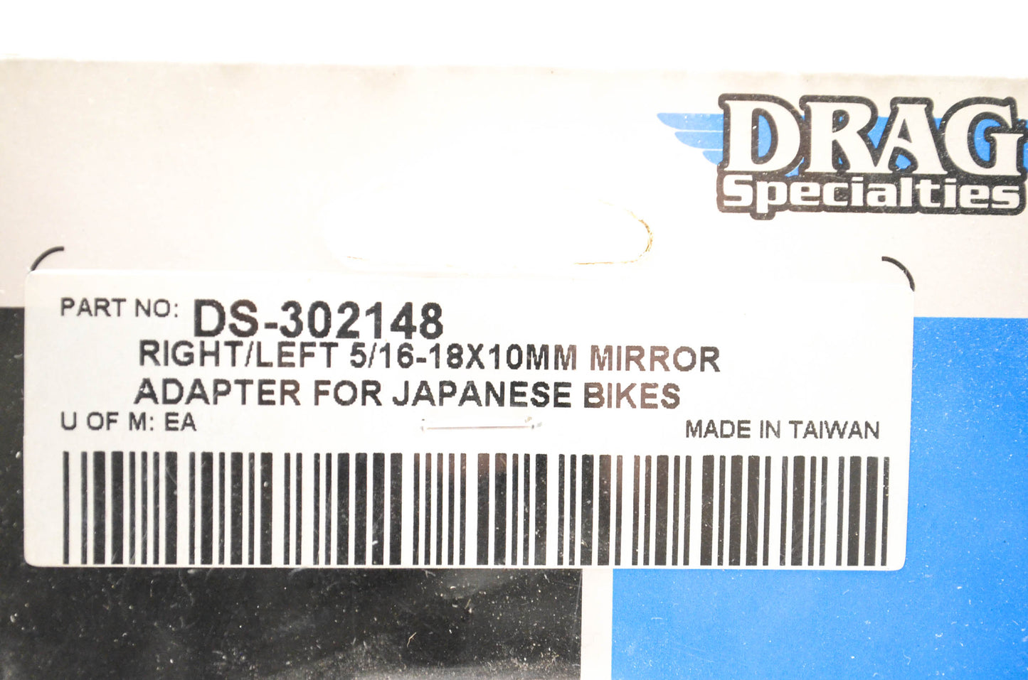 Drag Specialties DS-302148 Mirror Adapter 5/16-18x10mm NOS