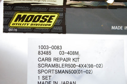 Moose Racing 1003-0083, 03-408M, 83485 Carburetor Repair Kit NOS