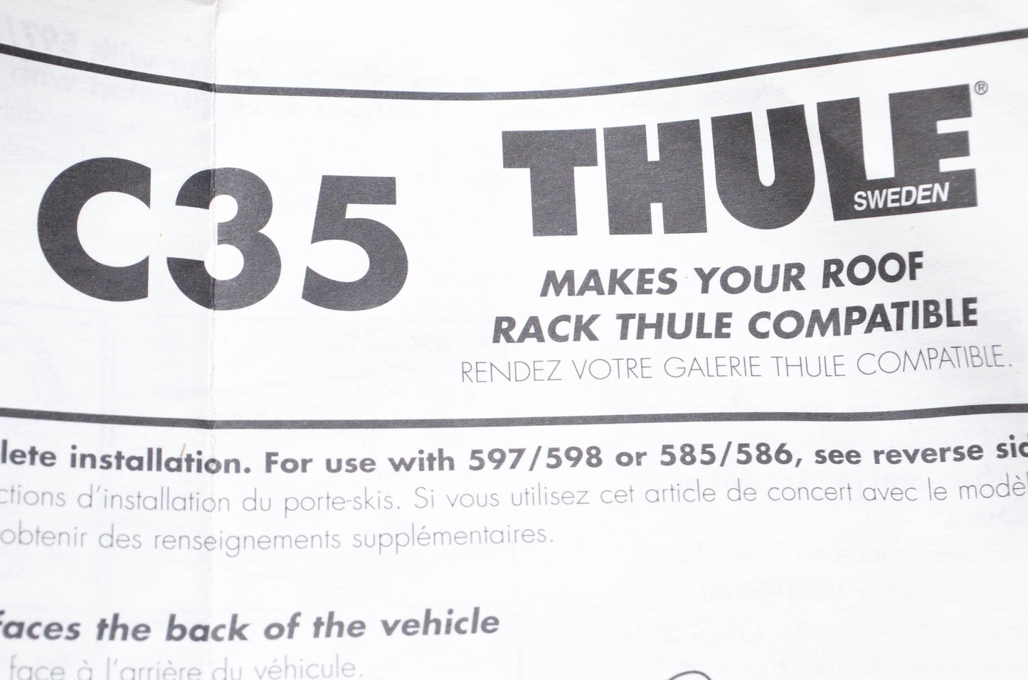 Thule C35 Clamp On Kit NOS